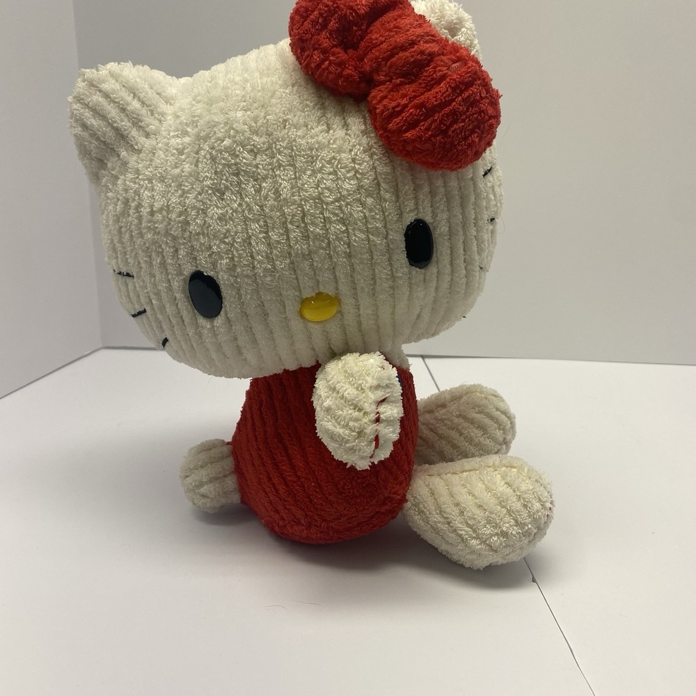 Sanrio Hello Kitty Plush Jakks Pacific‎ 2010 Red Corduroy Ribbed Texture Toy